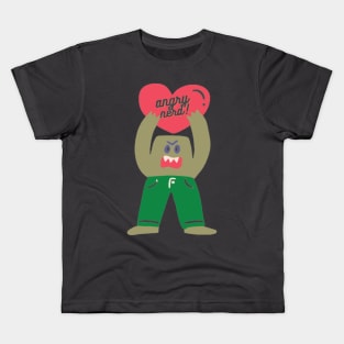 ANGRY NERD anime broken heart shirt Kids T-Shirt